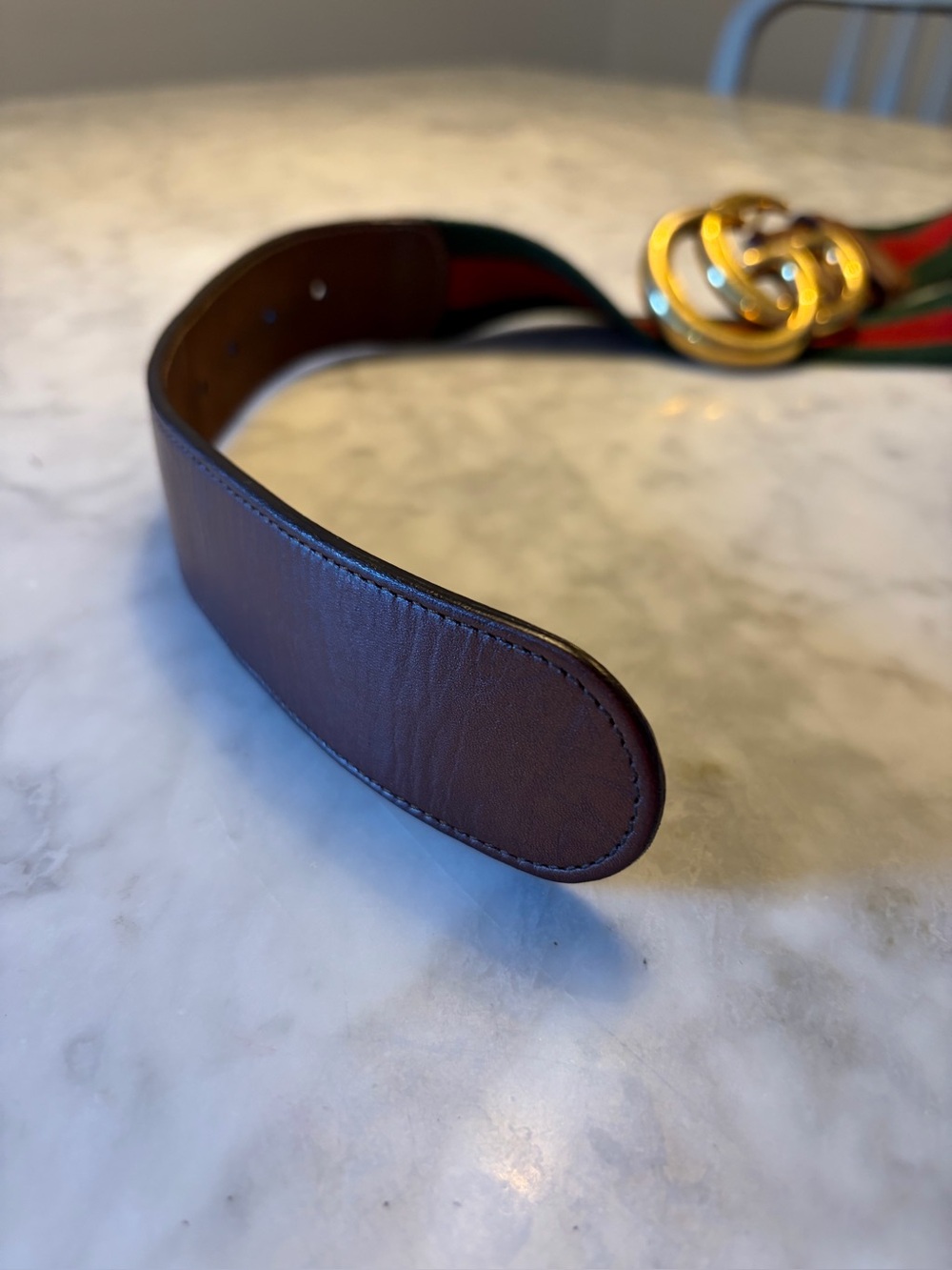 GUCCI Green and Red Web Belt with Gold Double G Buckle and GUCCI Socks! - Picture 7 of 11